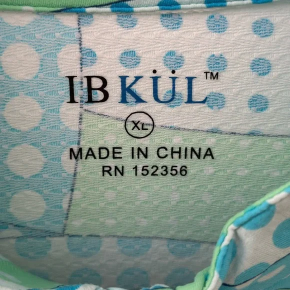 IBKUL Women's Swirl and Dot  Print Long Sleeve Mock Neck Pullover size XL - Picture 6 of 9